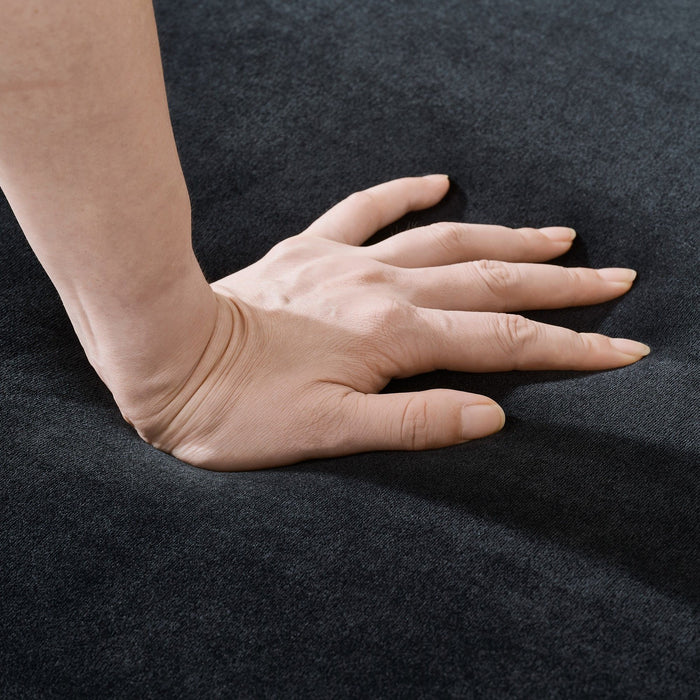 Chesterfield Velvet Upholstery Fabric Sofa With Roll Armrest & Nailhead