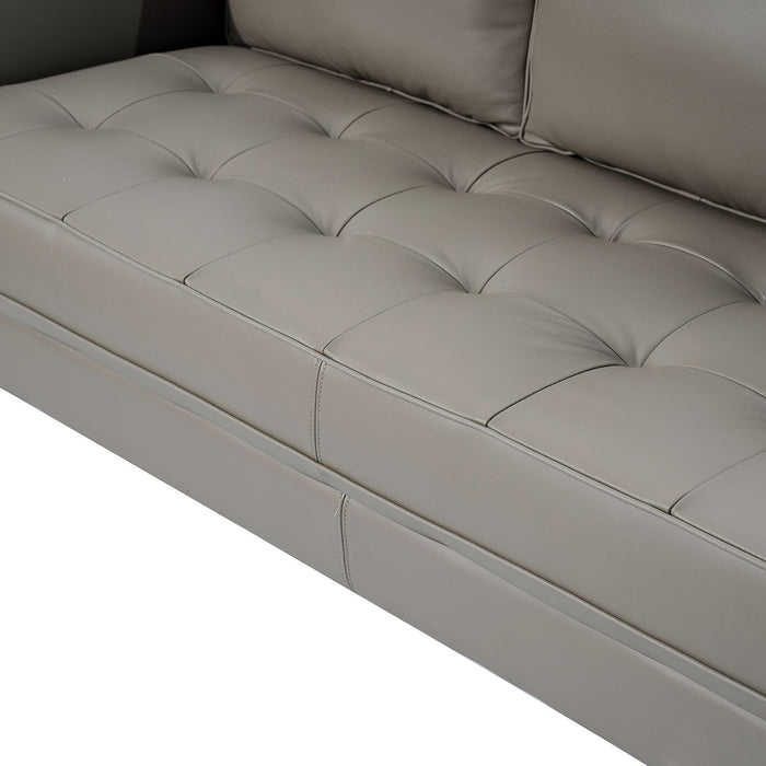 Anatole 82" Genuine Leather Sofa - Dove