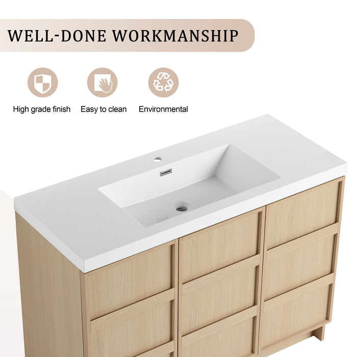 Freestanding Bathroom Vanity With Sink & 2 Soft Close Cabinet Doors