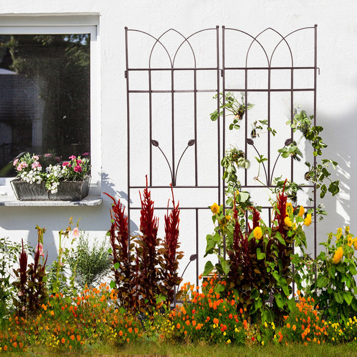 Metal Garden Trellis Rustproof For Climbing Plants Outdoor Flower Support