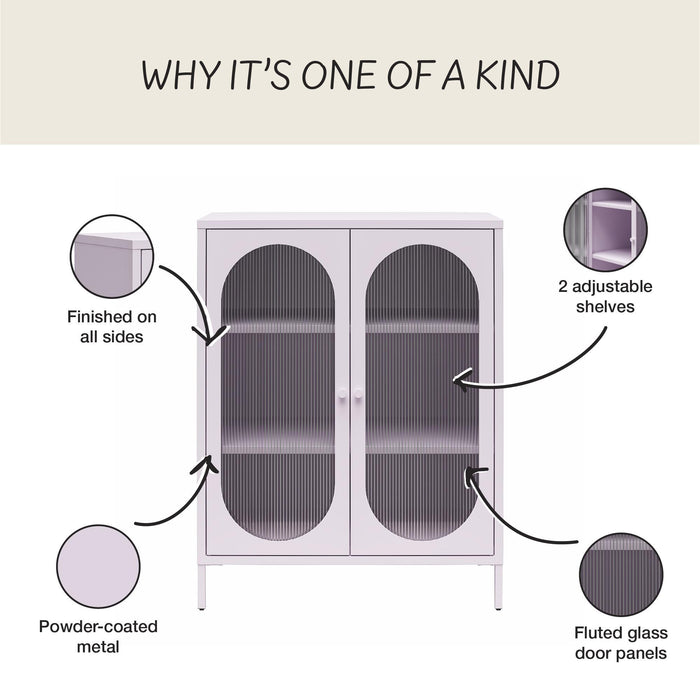 Luna - 2 Door Accent Cabinet With Fluted Glass