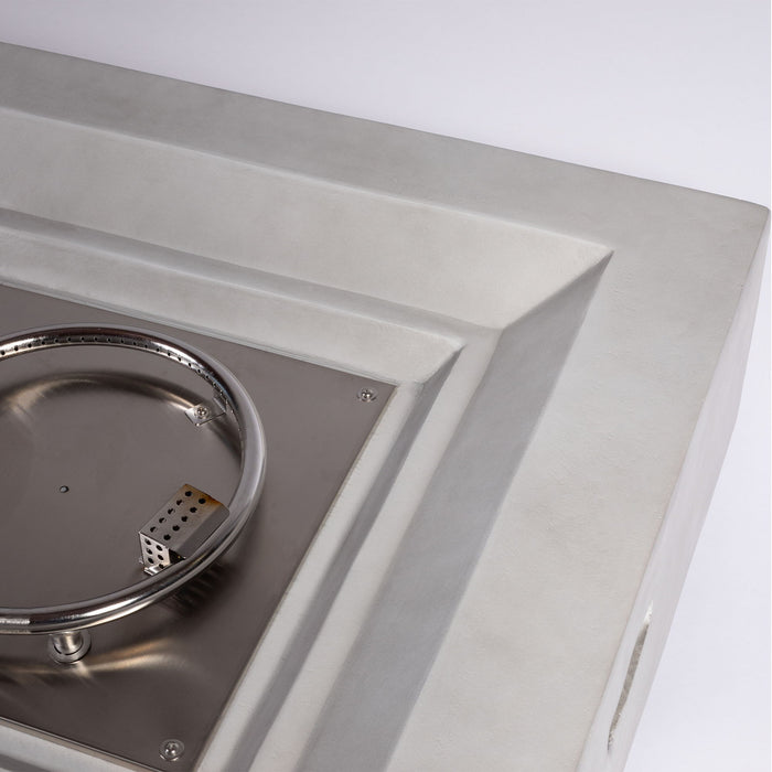 Propane Gas Fire Pit Table, 50000 Btu Rectangular Concrete Fire Pit For Outside Patio Deck Garden Backyard - Light Gray