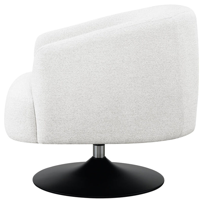 Upholstered Swivel Accent Chair, 360 Degree Rotation - Beige