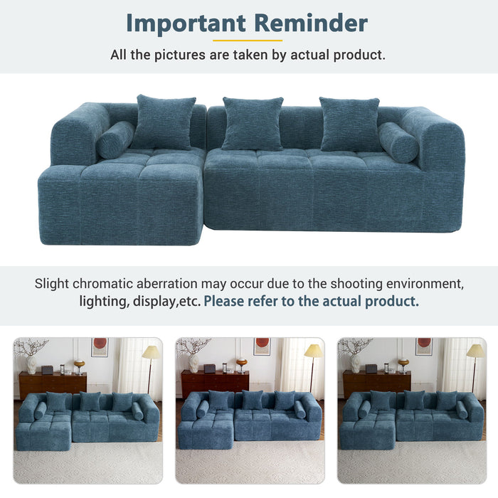 Sectional Free Combined Sofa With 2 Side Pockets