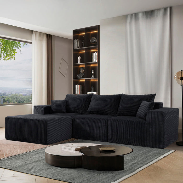 Modular Sectional Sofa, Convertible Couch With Chaise Corduroy
