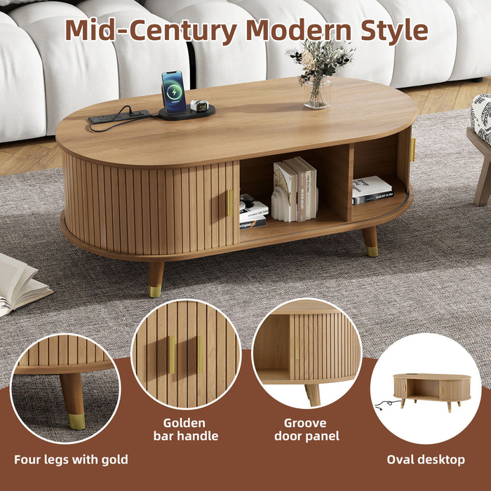 TV Stand & Coffee Table Set With Charging Station