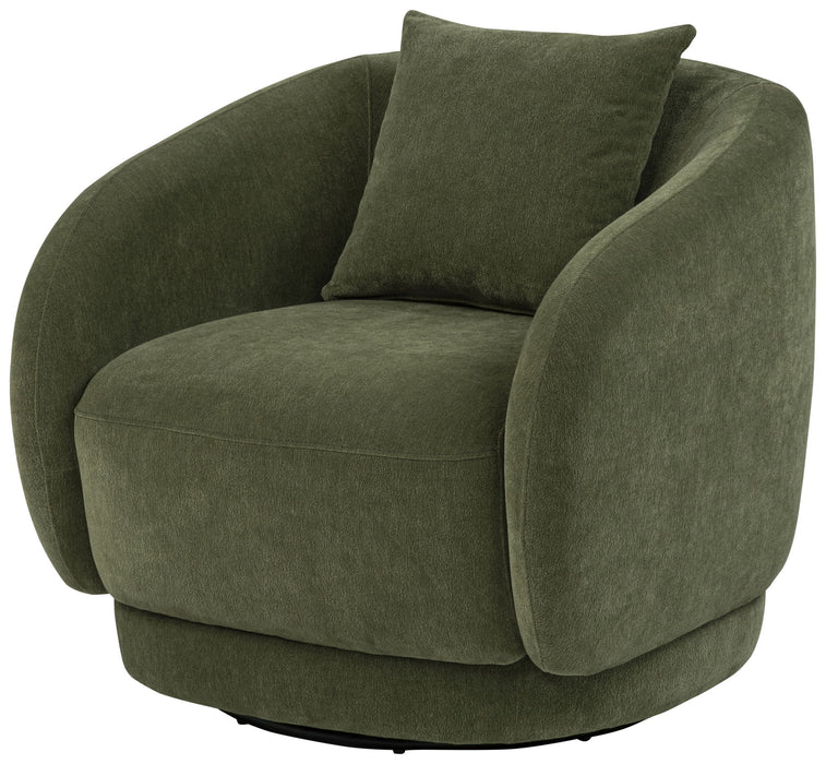 Arnaud Chenille Upholstered Swivel Accent Chair Green