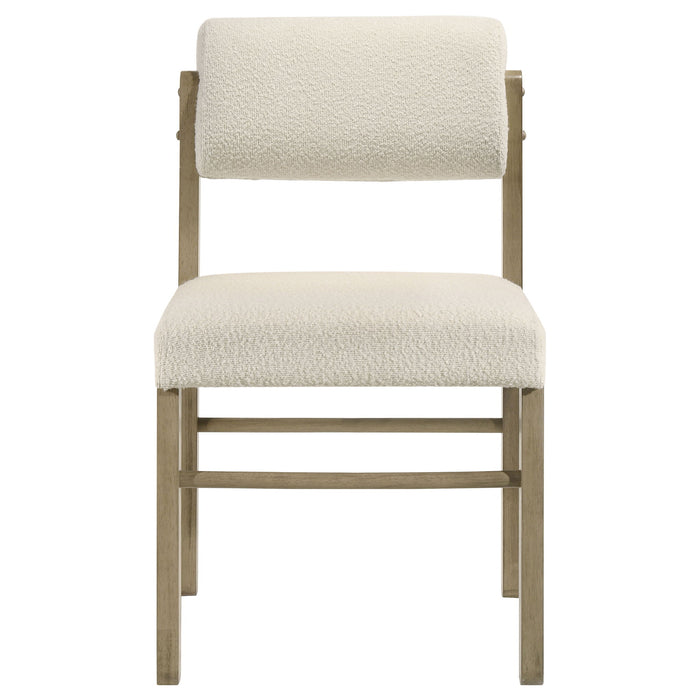Kehoe Upholstered Dining Side Chair Cream and Natural Oak (Set of 2)