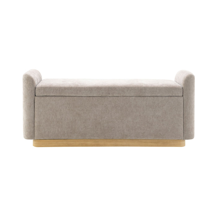 Upholstered Storage Bench With Safety Hinge