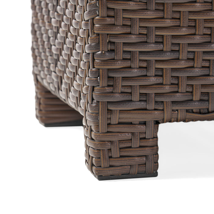 Santiago - Wicker Storage Bench - Brown Multi