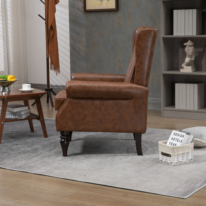 Modern Accent Armchair With Sturdy Wood Legs