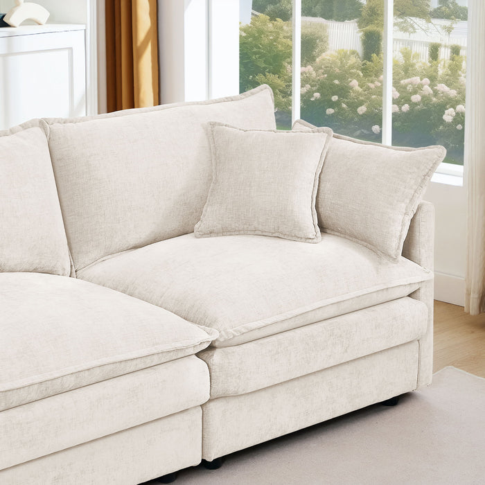 Modular U Shaped Sectional Sofa, 4 Seater Comfy Cloud Couch