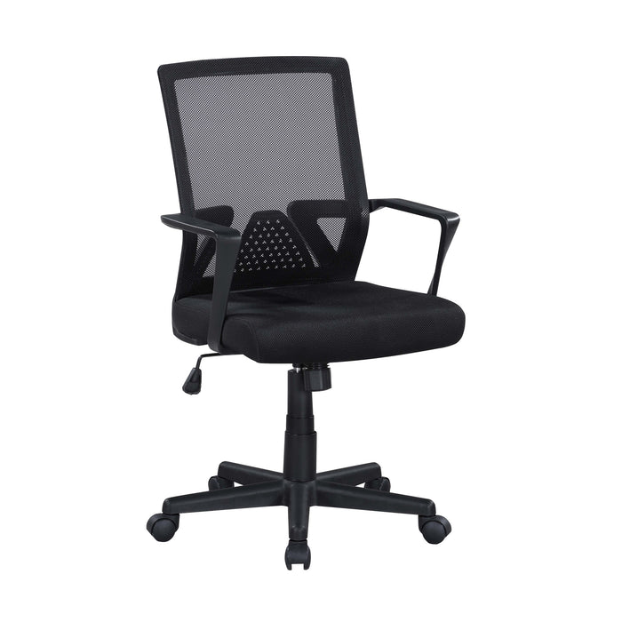 Ergonomic Height Adjustable Office Chair With Armrest - Black