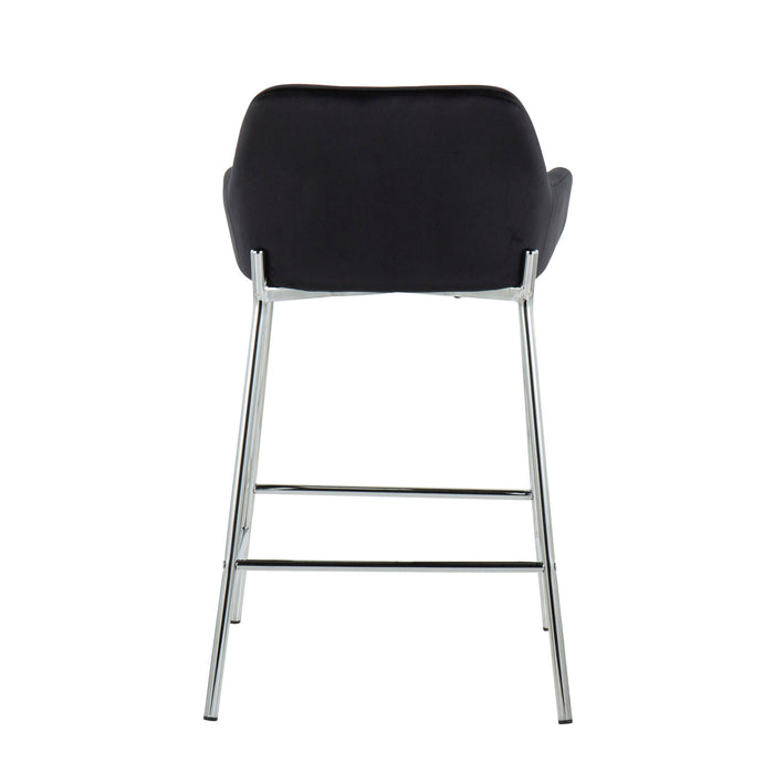 Daniella - Contemporary Fixed Height Counter Stool With Metal Legs (Set of 2)