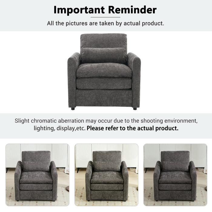 Cozy Upholstered Plush Cushion Armchair For Living Room