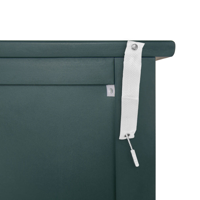 Hollow Carved 3 Drawer Dresser With Metal Handles, Storage Chest For Living Room Or Bedroom - Blackish Green