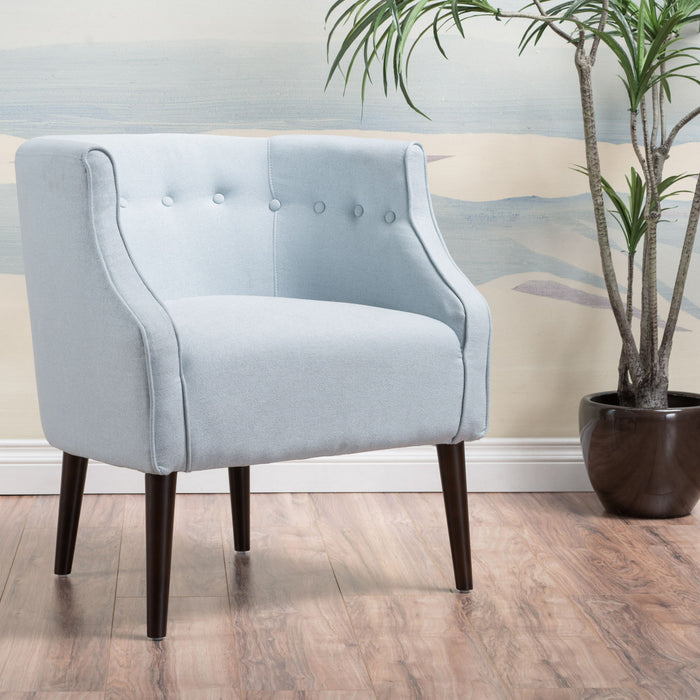 Contemporary Upholstered Club Chair With Button Tufting