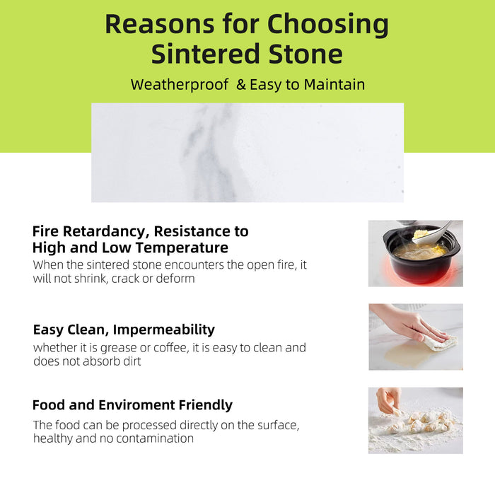 Modern Outdoor Bar Table, Rounded Square Sintered Stone Top With Umbrella Hole, Rust Free Frame, Weatherproof - Ember Black / White