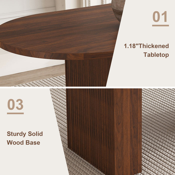 Modern Farmhouse Oval Dining Table With Slim Base