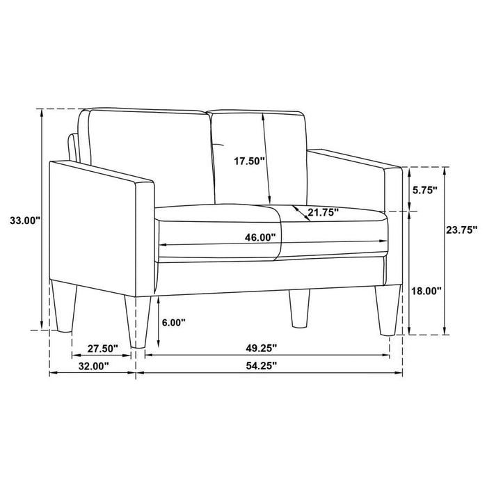 Ruth - Upholstered Track Arm Loveseat