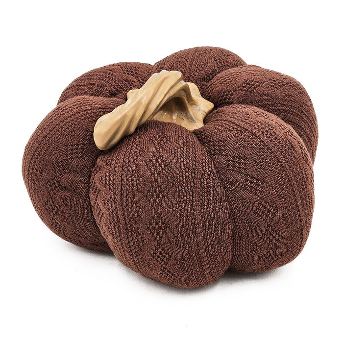 Pumpkin Ornament Decor For Holiday Harvest Festival Fall Festival & Thanksgiving (Set of 2) - Dark Brown