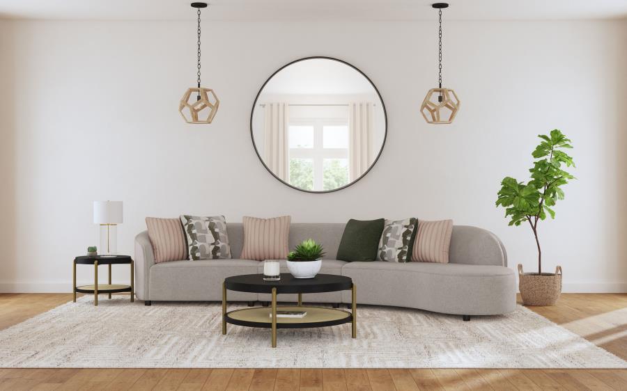 Arini - Round Coffee Table With Storage Shelf