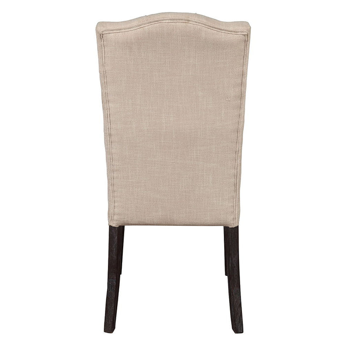 Gerardo - Side Chair Set of 2) - Beige Linen & Weathered Espresso