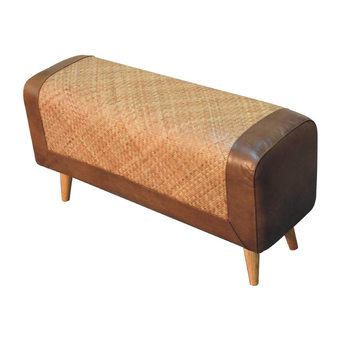 Buffalo - Large Seagrass Hide Nordic Bench - Oak