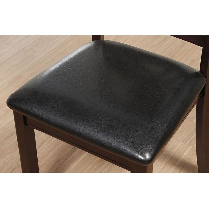 Katrien - Side Chair Set of 2) - Black Synthetic Leather & Espresso