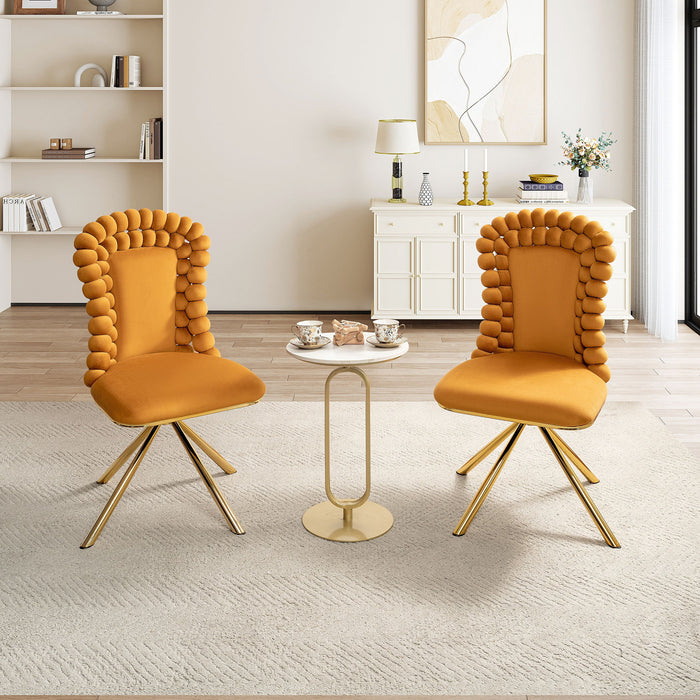 Upholstered Swivel Dining Chairs (Set of 2)