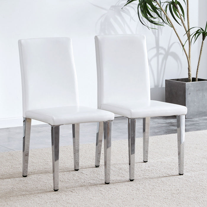Elegant Upholstered Chairs & Metal Legs