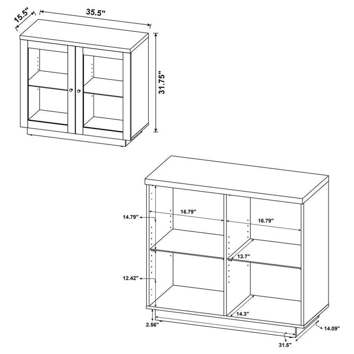 Tilbury - 2-Door Glass Front Accent Display Cabinet - Light Oak