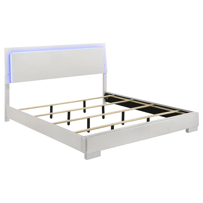 Felicity 5-piece Eastern King Bedroom Set White High Gloss