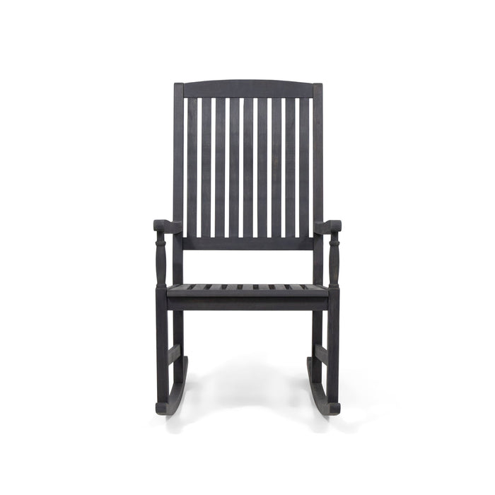 Muse - Outdoor Acacia Rocking Chair With Slat Design - Teak