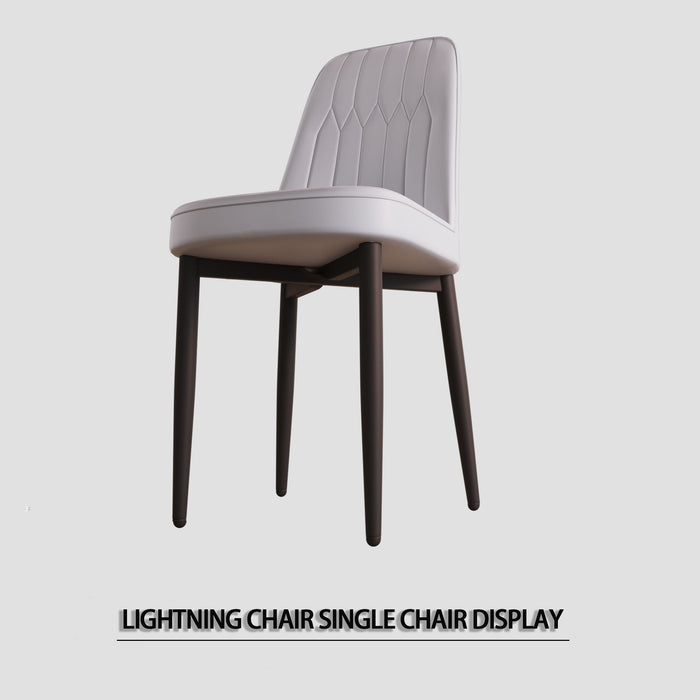 Modern Dining Chair With Cushions And Metal Legs