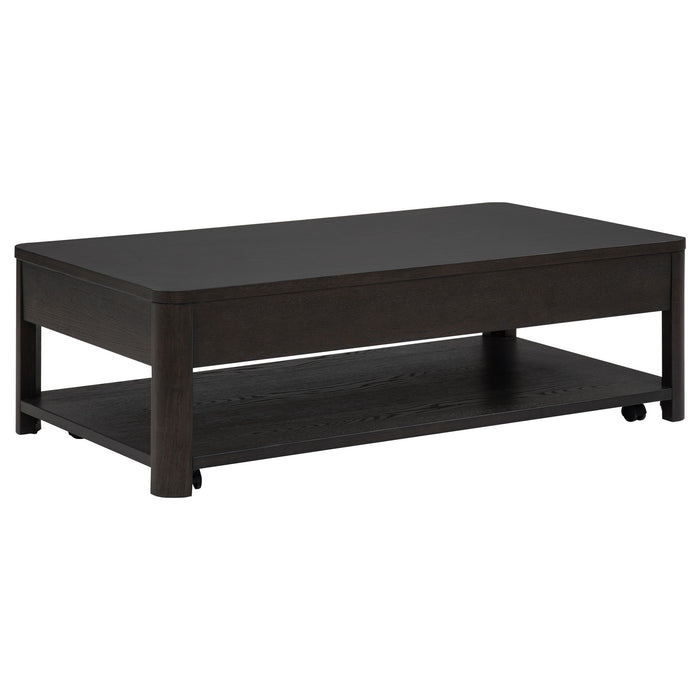 Marcelo Wood Coffee Table with 2 Drawers and Shelf Coffee