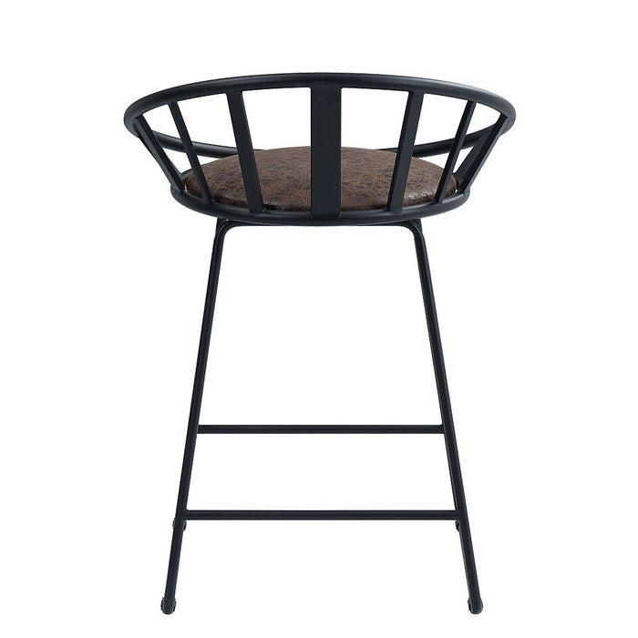 Zudora - Counter Height Chair Set of 2) - Synthetic Leather & Black