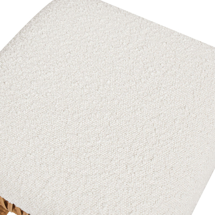 Lucia - Backless Upholstered Counter Stool With Frame - Ivory White