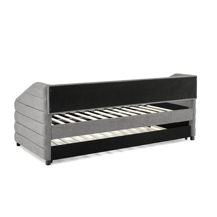 Elegant Daybed With Trundle Upholstered Tufted Sofa Bed