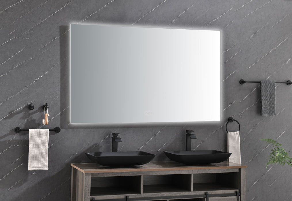 60X 36" LED Mirror Bathroom Vanity Mirror With Back Light, Wall Mount Anti-Fog Memory Large Adjustable Vanity Mirror - Gun Ash