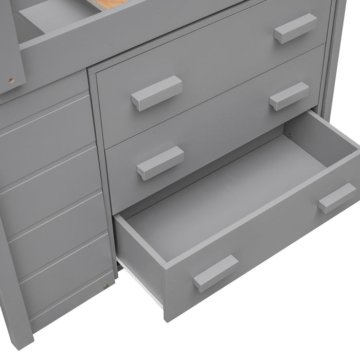 Loft Bed With Cabinet And Shelf