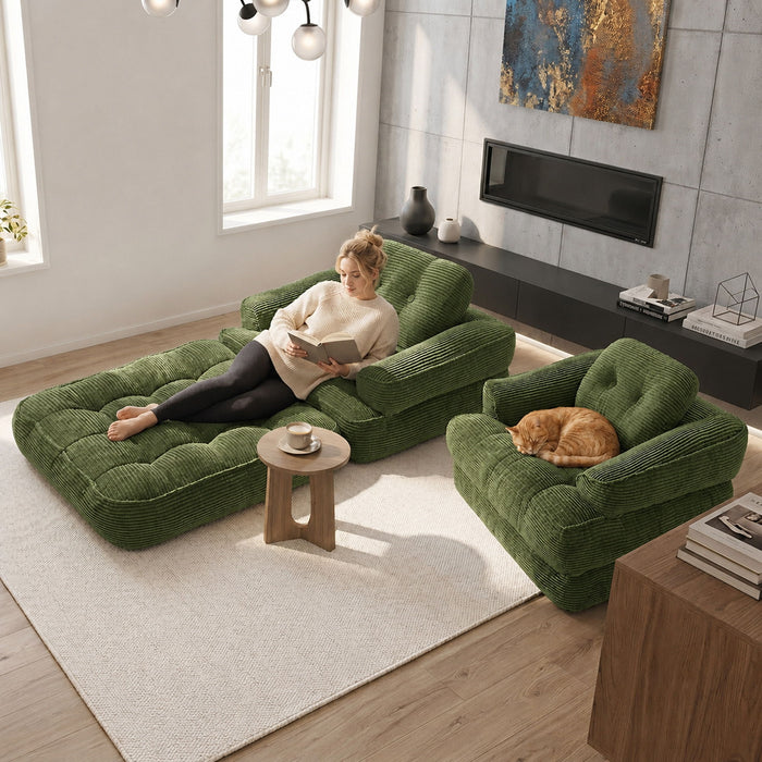 Convertible 2 In 1 Armrest Sofa For Bedroom