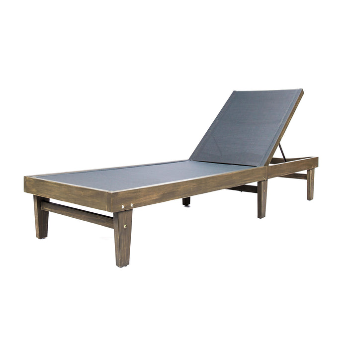 Summerland Chaise Lounge Dark Mesh Outdoor Seating - Dark Gray