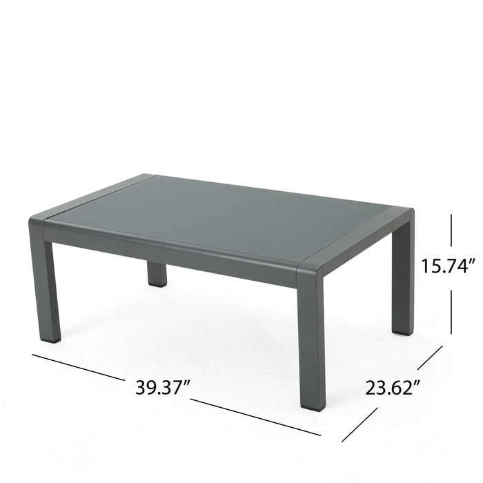 Outdoor Coffee Table Aluminum And Glass