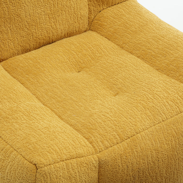 Modern Indoor Fluffy Bean Bag Chair With Memory Foam And Ottoman, Super Soft