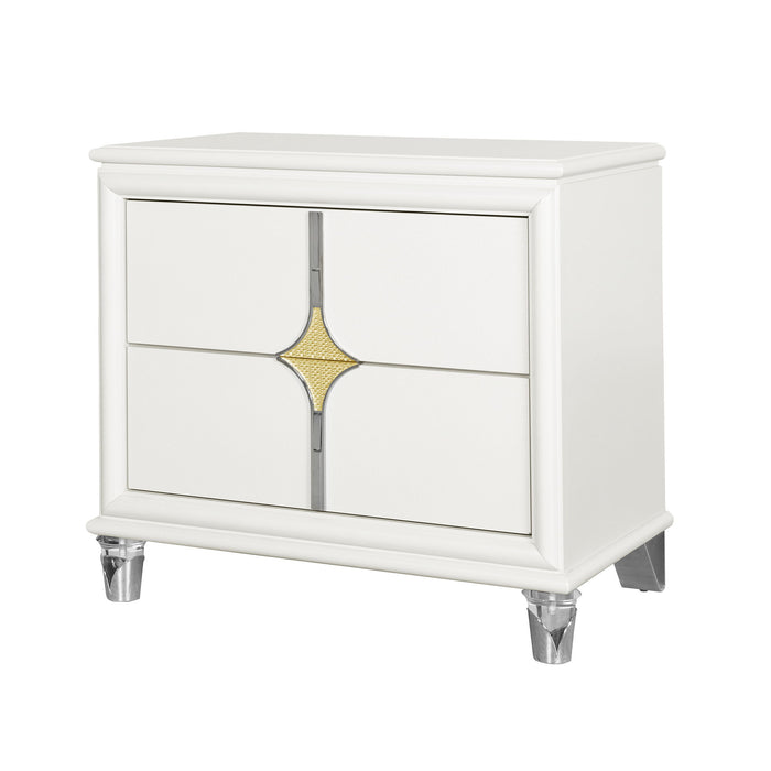 Uriuni - Nightstand - Gold / White
