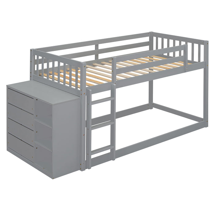 Bunk Bed With 4 Drawers And 3 Shelves