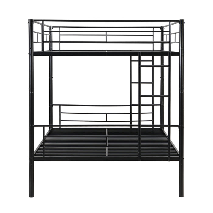 Modern Metal Bunk Bed, Full Over Full, No Box Spring Needed - Black