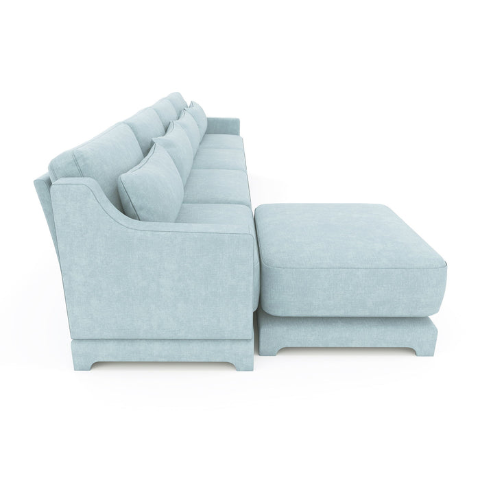Stylish Sofa With Ottoman And Lumbar Pillows, Ergonomic Design