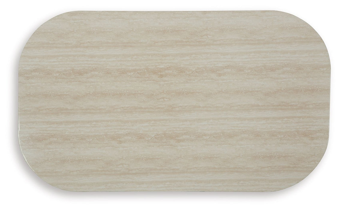 Kimora - Rectangular Cocktail Table - Beige / Dark Brown